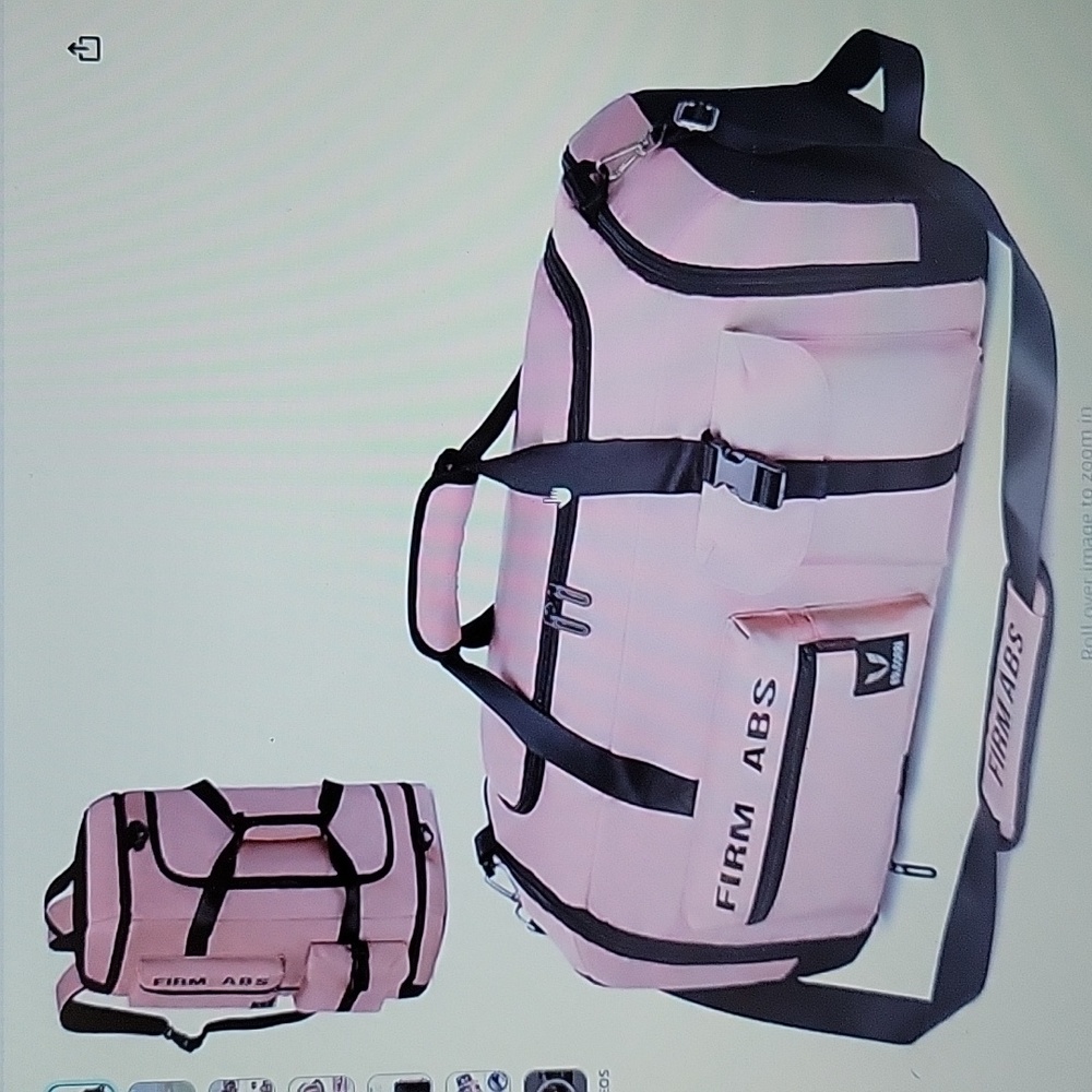 Eslcorri 65L travel duffle bag sports gym bag Weekender backpack pink black New…
